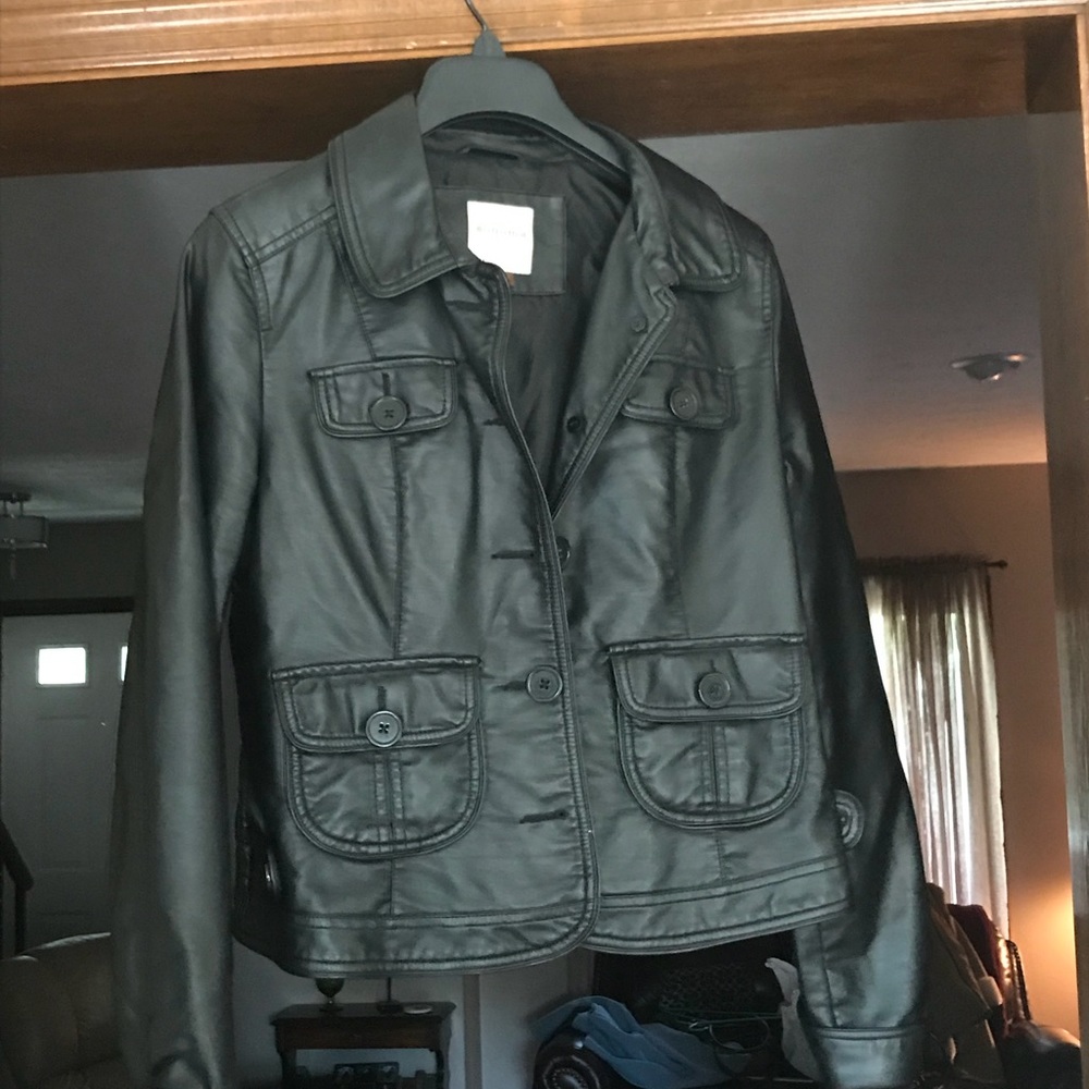 Fun leather like jacket.